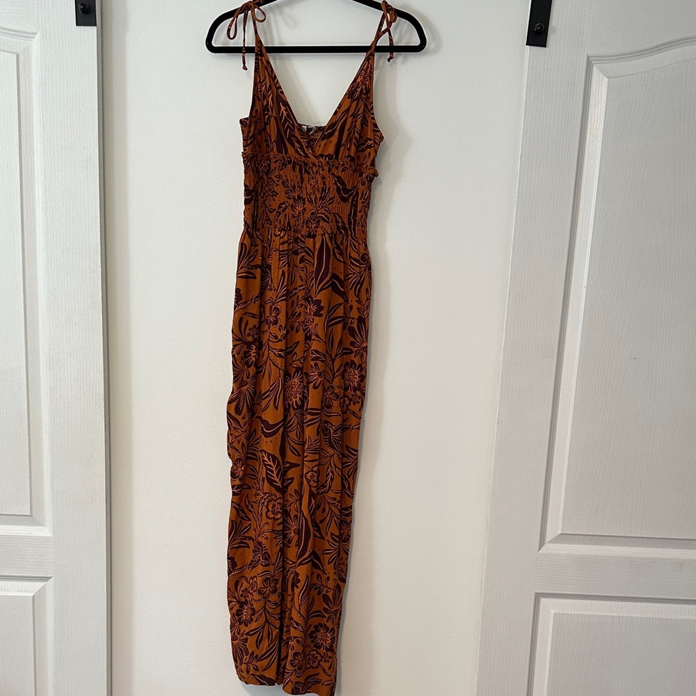 Orange Floral Jumpsuit